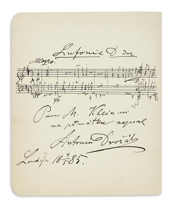 (ALBUM.) Autograph album containing over 60 items, mostly Autograph Musical Quotations Signed, by 19th-century composers, performers an